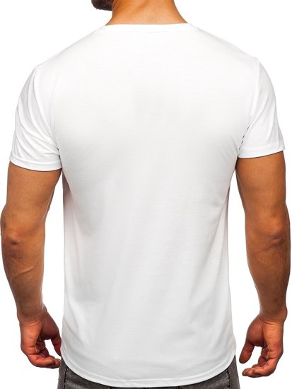 Tee-shirt blanc avec imprimé pour homme Bolf Y70013