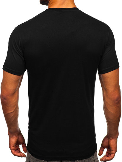 Tee-shirt en coton avec petite poche pour homme noir Bolf 14507
