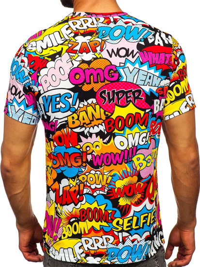Tee-shirt en coton imprimé pour homme multicolore Bolf 14965