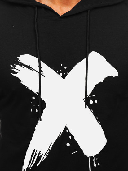 Tee-shirt imprimé à capuche pour homme noir Bolf 8T203