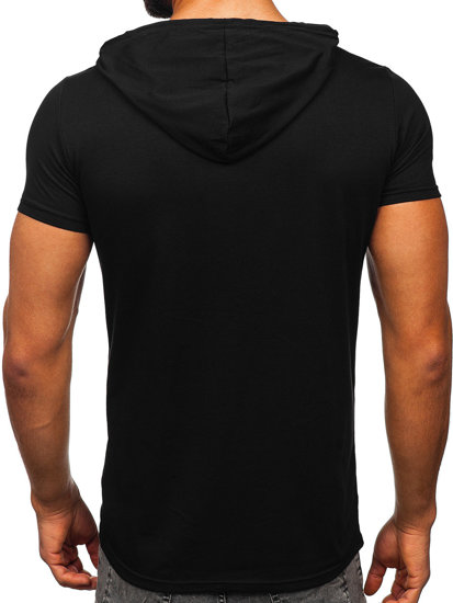 Tee-shirt imprimé à capuche pour homme noir Bolf 8T979