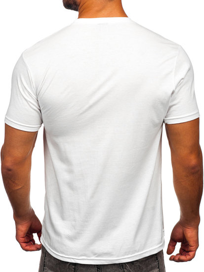 Tee-shirt imprimé pour homme blanc Bolf 14499