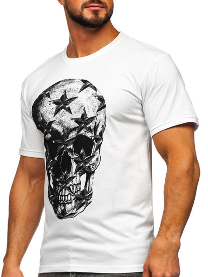 Tee-shirt imprimé pour homme blanc Bolf 6300