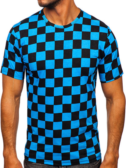 Tee-shirt imprimé pour homme bleu Bolf 14941