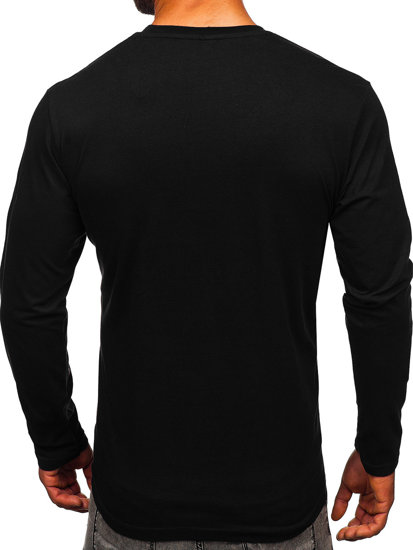 Tee-shirt manche longue imprimé pour homme noir Bolf 146741