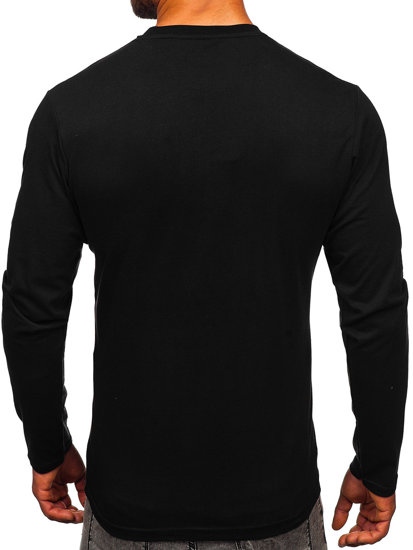 Tee-shirt manche longue imprimé pour homme noir Bolf 146745