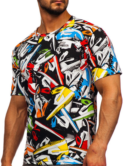 Tee-shirt multicolore avec imprimé pour homme Bolf 14931