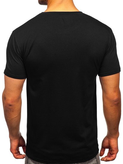 Tee-shirt noir avec imprimé pour homme Bolf Y70031