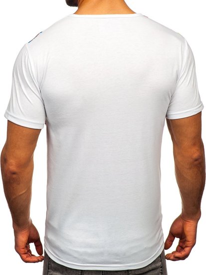 Tee-shirt pour homme blanc à imprimé de Noël Bolf KS2512  
