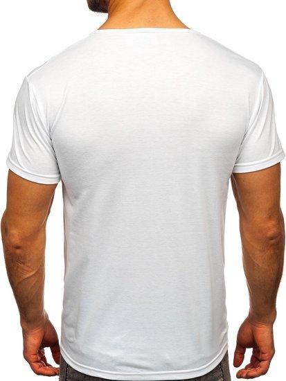Tee-shirt pour homme blanc avec imprimé Bolf KS2368  