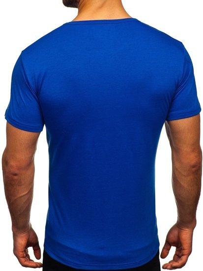 Tee-shirt pour homme bleu avec imprimé Bolf KS2525T