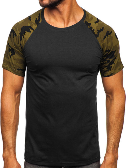 Tee-shirt pour homme noir-camo Bolf 8T82