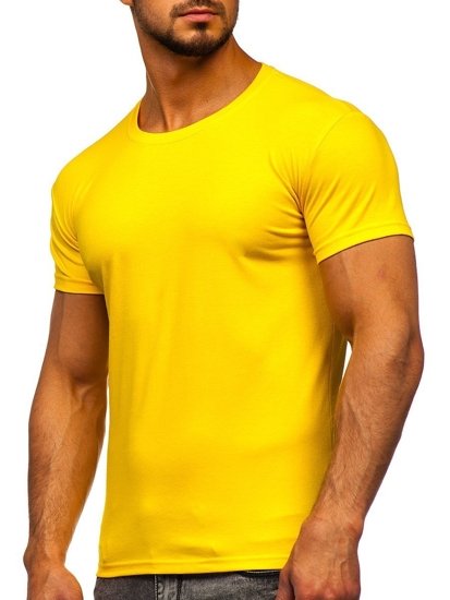 Tee-shirt pour homme sans imprimé jaune Bolf 2005