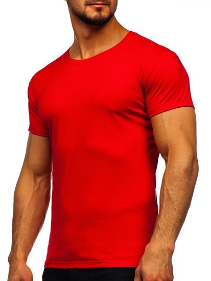 Tee-shirt pour homme sans imprimé rouge Bolf 2005