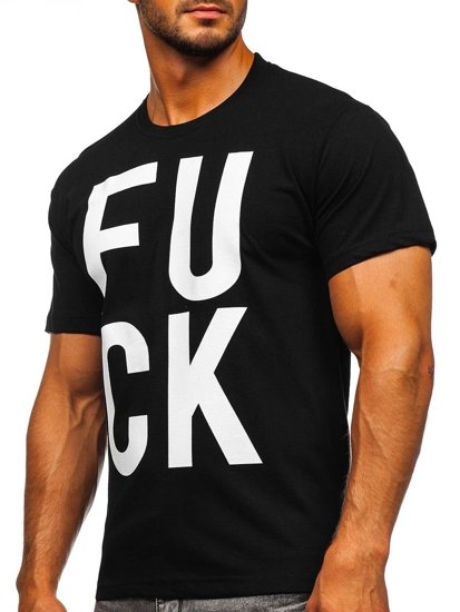 Tee-shirt pour noir homme avec imprimé Bolf 1267     
