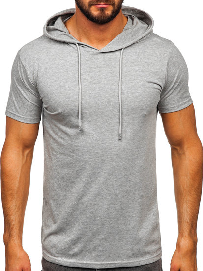 Tee-shirt sans imprimé à capuche pour homme gris Bolf 8T957