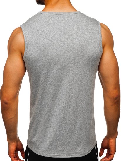 Tee-shirt tank top sans imprimé gris Bolf 99001   