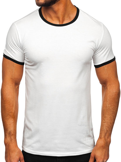 Tee-shirt uni pour homme blanc Bolf 8T83
