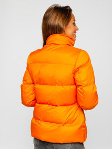 Blouson d'hiver matelassé sans capuche pour femme orange Bolf 23059