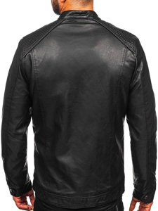 Blouson pour homme isolé en cuir biker noir Bolf 92532 