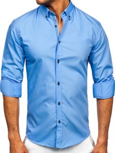 Chemise à manches longues bleue pour homme Bolf 20720 