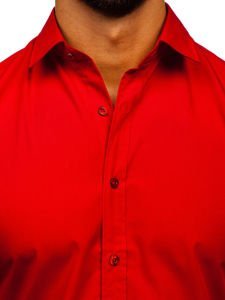 Chemise élégante à manche longue pour homme rouge Bolf 1703