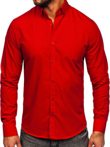 Chemise élégante à manche longue pour homme rouge Bolf 5821-1