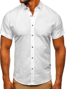 Chemise pour homme à manches courtes blanche Bolf 20501    