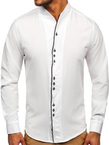Chemise pour homme à manches longues blanche Bolf 5720