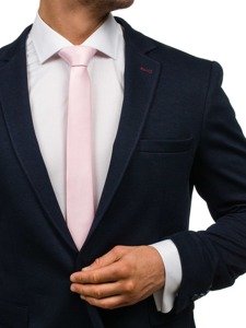 Cravate élégante étroite pour homme rose Bolf K001