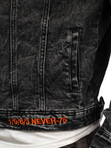 Homme Blouson en jean à capuche Noir Bolf HY959