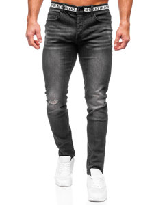 Homme Pantalon en jean slim fit Noir Bolf MP0083N