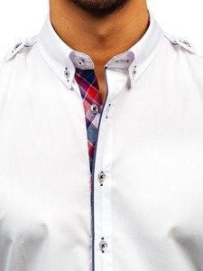 La chemise élégante avec les manches longues pour homme blanche Bolf 1758