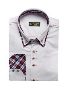 La chemise élégante avec les manches longues pour homme blanche Bolf 2701