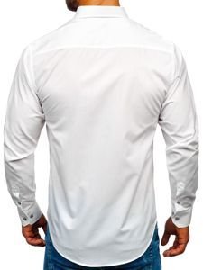 La chemise élégante avec les manches longues pour homme blanche Bolf 6920