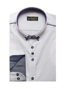 La chemise élégante avec les manches longues pour homme blanche Bolf 8821