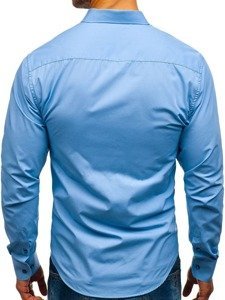 La chemise élégante avec les manches longues pour homme bleue claire Bolf 8822