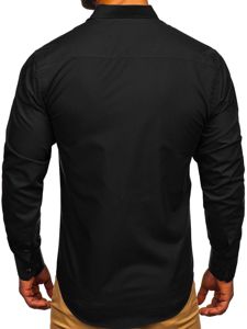 La chemise élégante avec les manches longues pour homme noire Bolf 3713