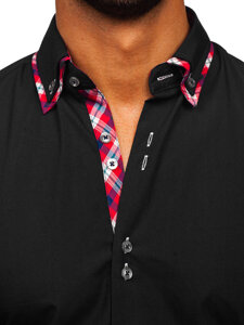 La chemise élégante avec les manches longues pour homme noire Bolf 4704
