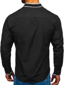 La chemise élégante avec les manches longues pour homme noire Bolf 6929-A