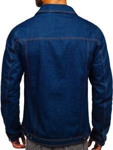 Le blouson en jean pour homme bleu foncé Bolf 1110