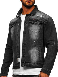 Le blouson en jean pour homme noir Bolf MJ511G