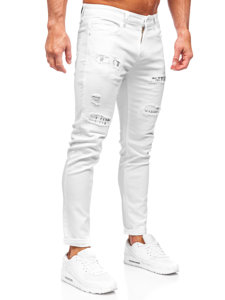 Le pantalon en jean slim fit pour homme blanc Bolf KX1181