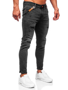 Le pantalon jean slim fit pour homme noir Bolf TF218