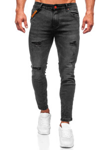 Le pantalon jean slim fit pour homme noir Bolf TF218