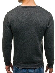 Le sweat-shirt sans capuche imprimé pour homme anthracite Bolf 0593