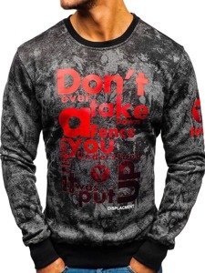 Le sweat-shirt sans capuche imprimé pour homme graphite Bolf DD677-A