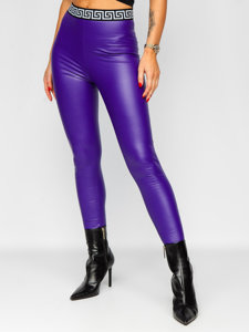 Legging en simili cuir pour femme violet Bolf MY16572