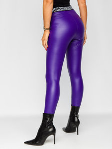 Legging en simili cuir pour femme violet Bolf MY16572