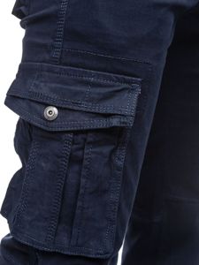 Pantalon cargo avec ceinture pour homme bleu foncé Bolf 1672